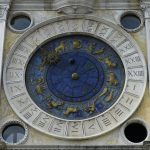 venetian zodiac clock tower close up
