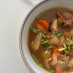 vegetable soup with fresh scallions