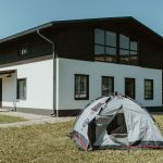 tent near a house