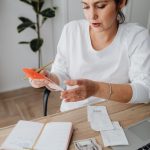 woman doing accounting from home