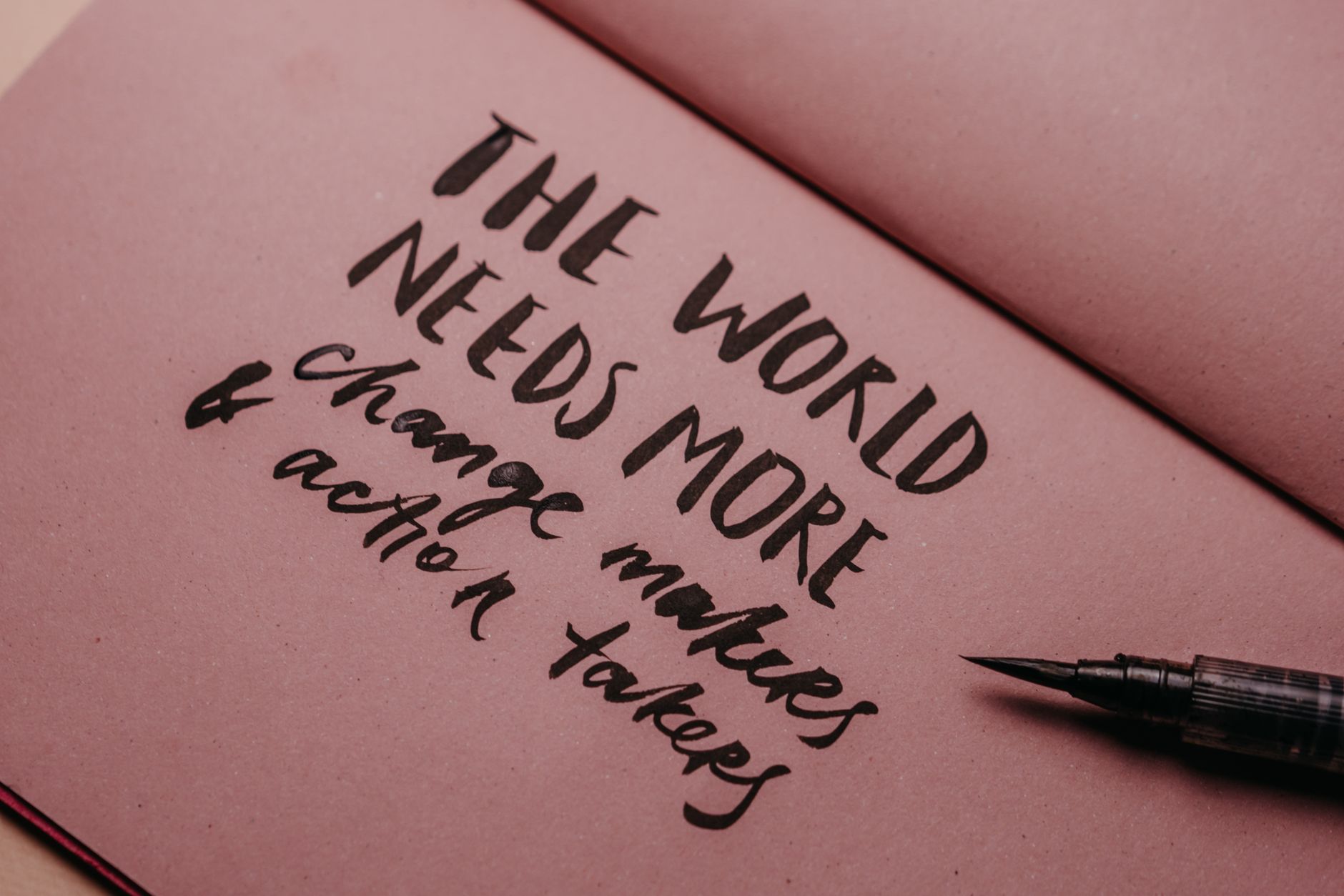 a phrase written on a piece of paper