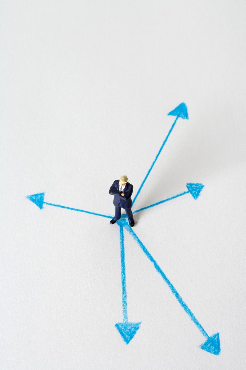 human toy in blue suit jacket